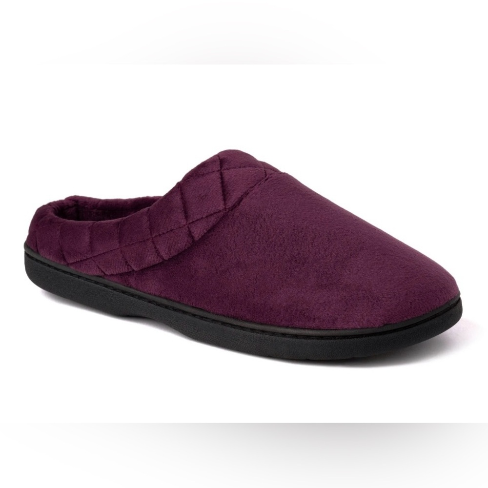 Dearfoams Darcy Quilted Cuff Velour Clog House Slipper NWT